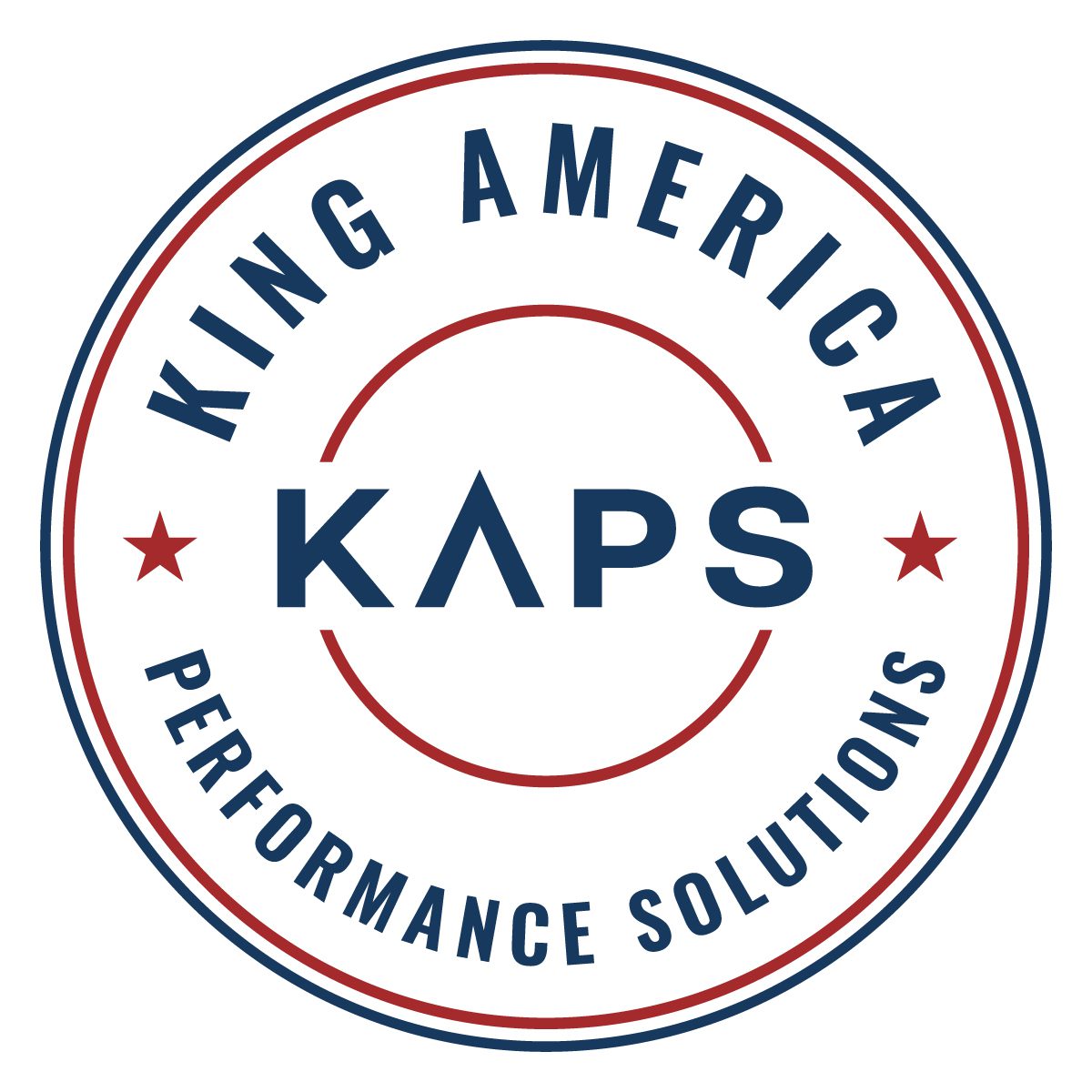 Logo of King America Performance Solutions with bold text and stars.