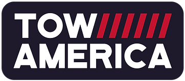Logo with bold text 'NOW AMERICA' in white and red on a dark background.